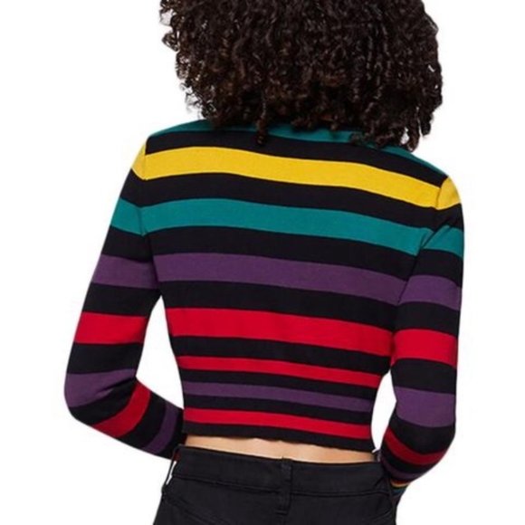 BCBGeneration Cropped Multi-Striped sweater, XS - Picture 2 of 7